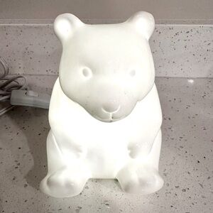Target Pillowfort Polar Bear Nursury Night Light Kid's 7" x‎ 5" White Glass Lamp